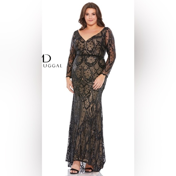 Mac Duggal 67752 NWT Long Sleeve Lace Dress - Picture 1 of 7